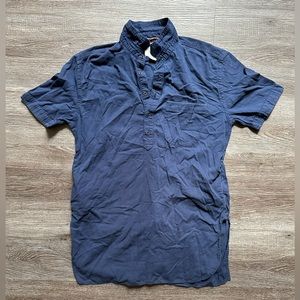 Dark blue half button